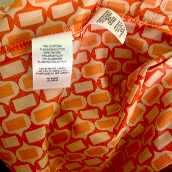 Jones New York Orange 🍊 Geometric Button Down Shirt - Picture 5 of 7